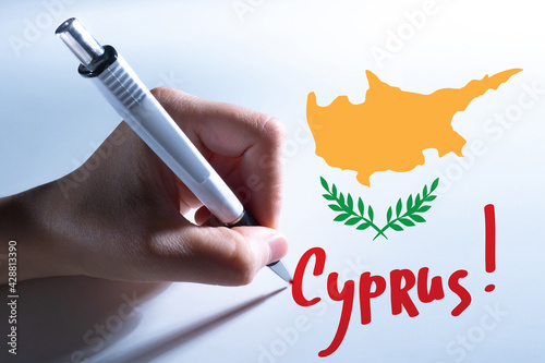 Cyprus logo is drawn map on...