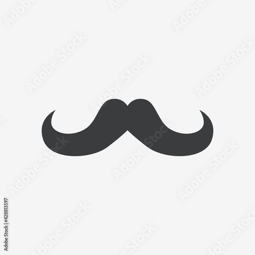 Moustache Retro Flat Design Icon