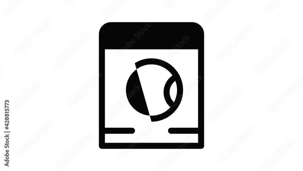 Modern wash machine icon animation outline best object on white background Modern wash machine icon animation outline best object on white background