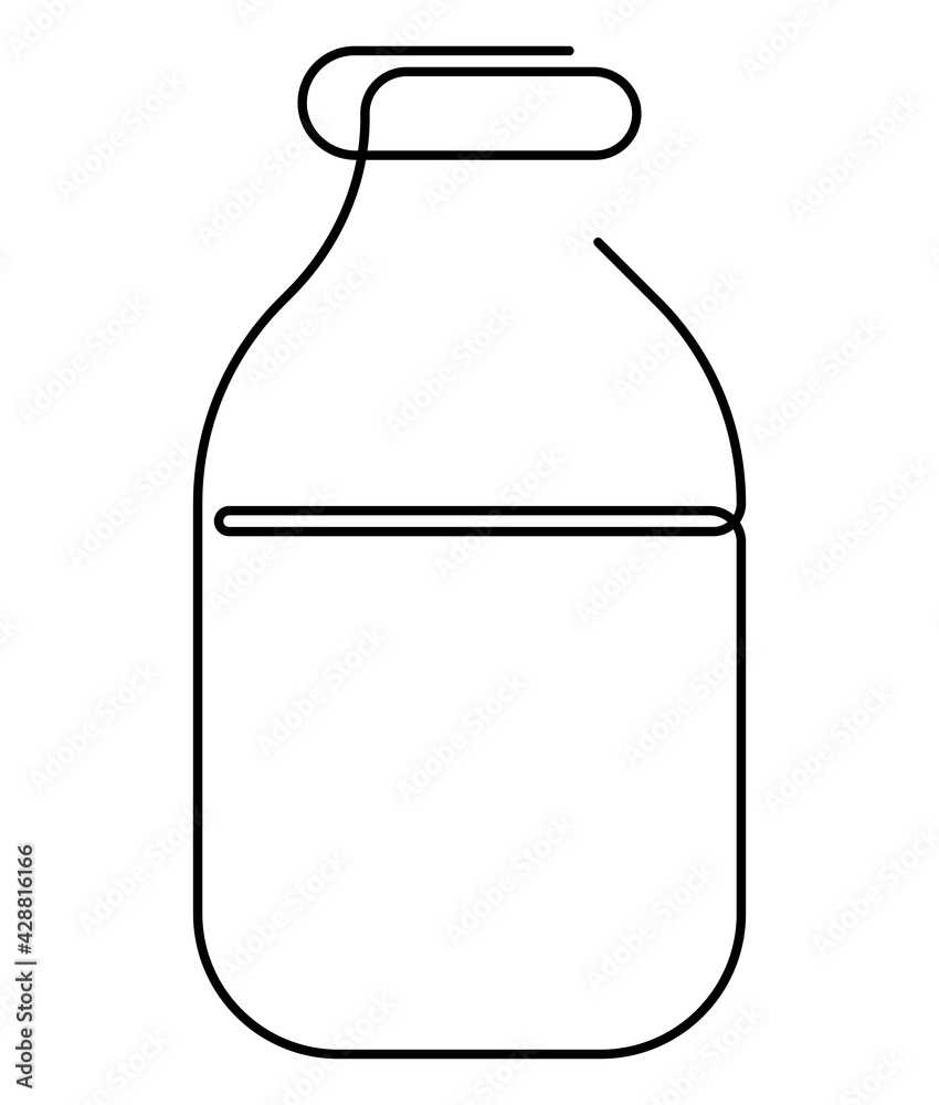 Continuous one line drawing of medical bottle or jar. Medical equipment hand drawn vector illustration. Continuous one line drawing of medical bottle or jar. Medical equipment hand drawn vector illustration.