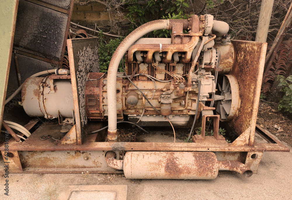 Old diesel powered electricity generator.