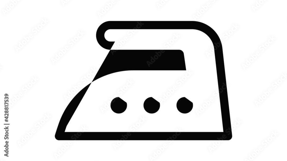 Iron high temperature icon animation outline best object on white background Iron high temperature icon animation outline best object on white background