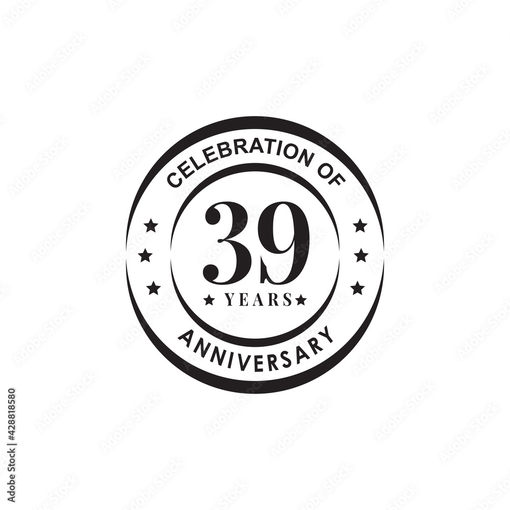 39th celebrating anniversary logo design template 39th celebrating anniversary logo design template