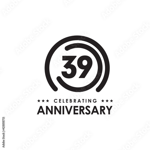 39th celebrating anniversary logo design template photo