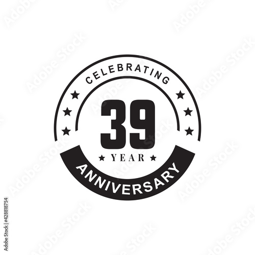 39th celebrating anniversary logo design template