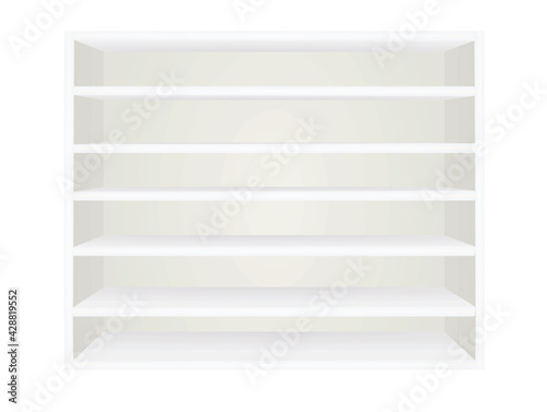 White rack shelves. vector illustration