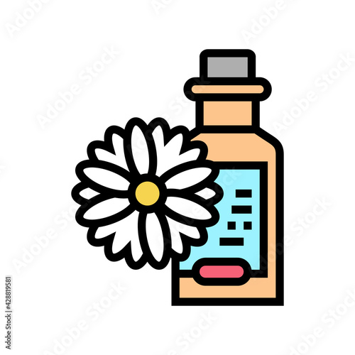 chamomile drink homeopathy liquid color icon vector. chamomile drink homeopathy liquid sign. isolated symbol illustration