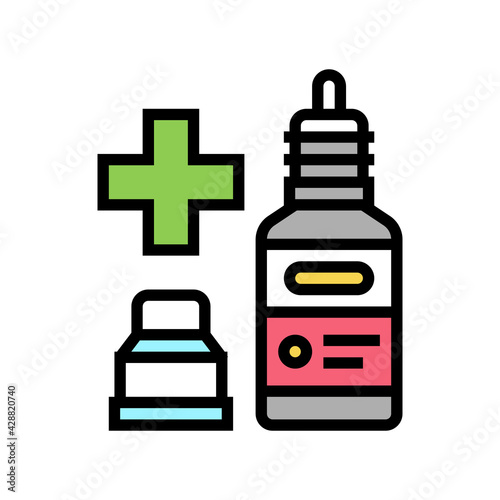 nasal or eye drops homeopathy color icon vector. nasal or eye drops homeopathy sign. isolated symbol illustration
