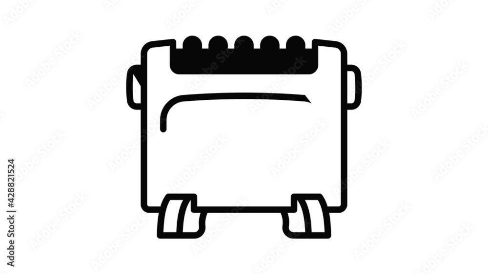 Electric heater icon animation outline best object on white background Electric heater icon animation outline best object on white background