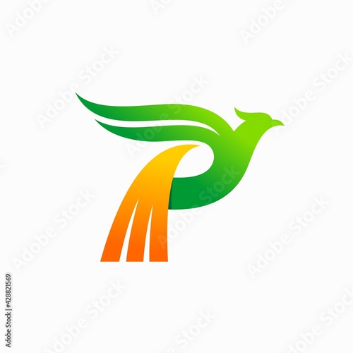 Phoenix letter P logo, phoenix logo