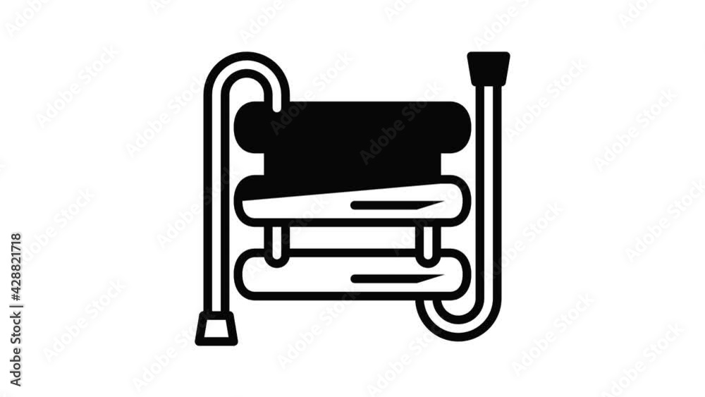Heater pipe icon animation outline best object on white background Heater pipe icon animation outline best object on white background