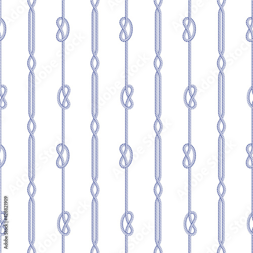 A set of various knots, frames, bindings of ropes. Seamless decorative elements, patterns.