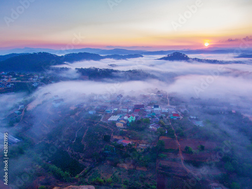 sunrise in the mountains