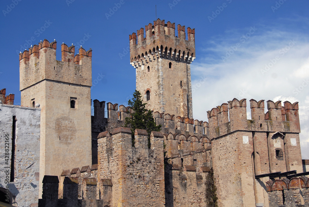 the Scaliger castle of Sirmione is an entrance to the historic center of Sirmione. It is a rare Italian castle example of lake fortification.