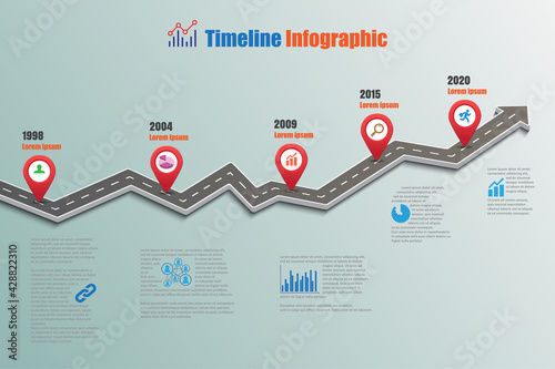 Business road map timeline infographic icons designed for abstract background template element modern diagram process web pages technology digital marketing data presentation chart Vector illustration