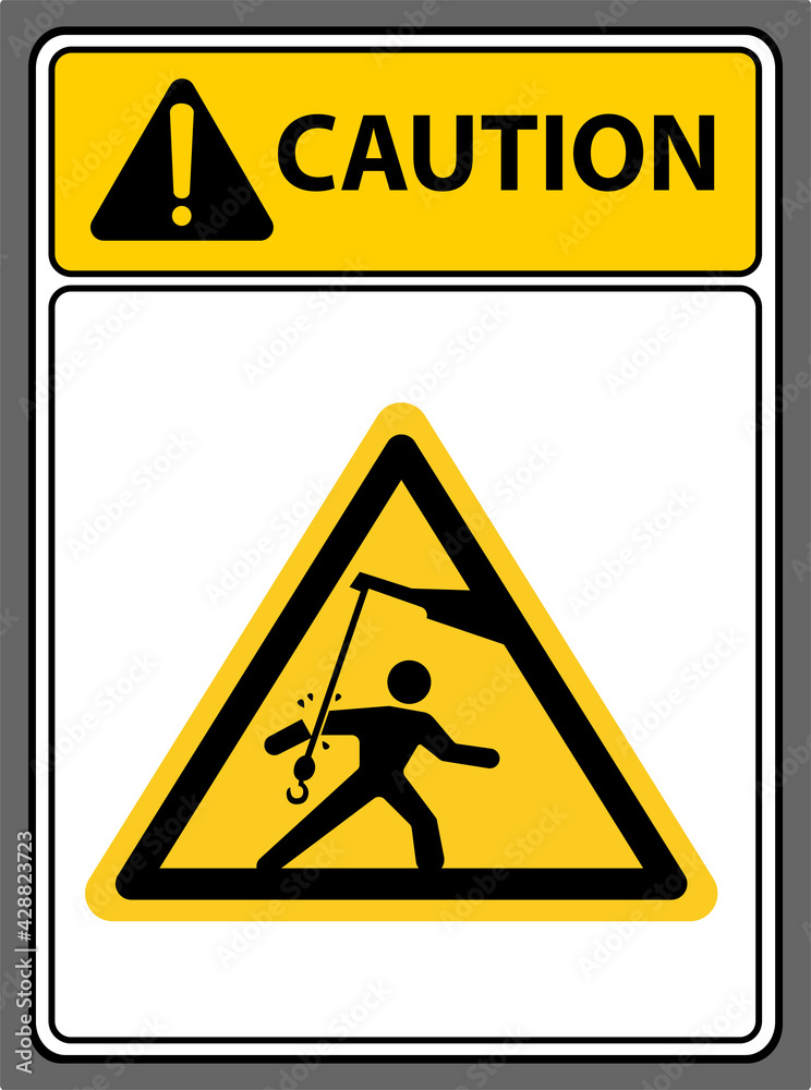 Use electric hoists with caution.,Caution sign Use electric hoists with caution.,Caution sign