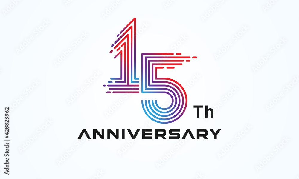Abstract 15 Number Logo, number 15 monogram line style, usable for anniversary, business and tech logos, flat design logo template, vector illustration Abstract 15 Number Logo, number 15 monogram line style, usable for anniversary, business and tech logos, flat design logo template, vector illustration