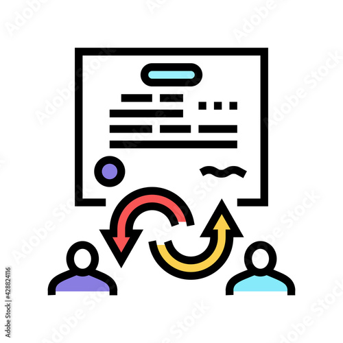 power of attorney law dictionary color icon vector. power of attorney law dictionary sign. isolated symbol illustration