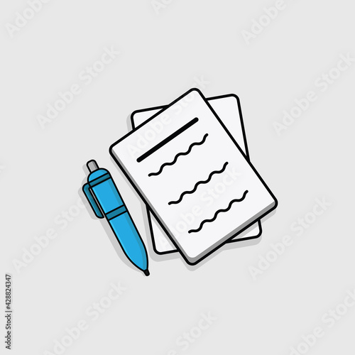 paper and pen vector design illustration