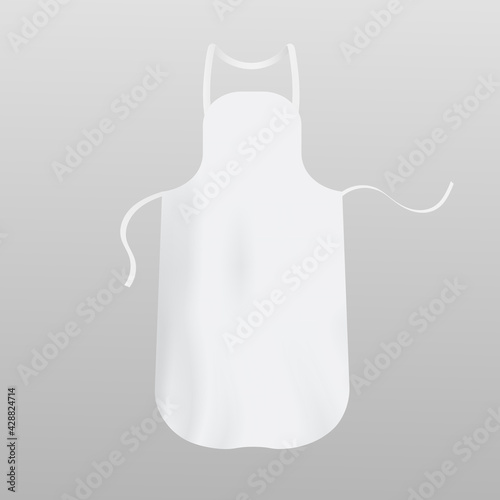 White textile chef apron - realistic mockup of clothing item