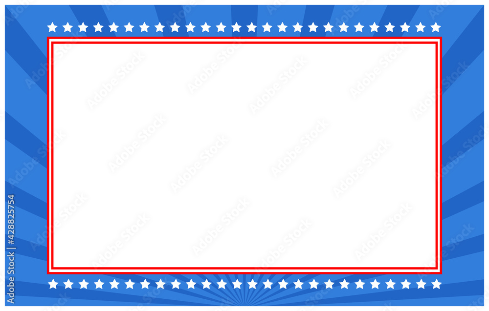 American decorative abstract flag symbols frame banner border with an empty space for text.
American decorative abstract flag symbols frame banner border with an empty space for text.