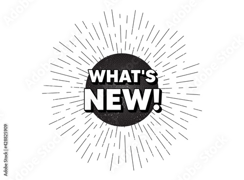 Whats new symbol. Vintage star burst banner. Special offer sign. New arrivals symbol. Hipster sun with rays. Retro vintage starburst element. Sunburst rays bubble. Whats new banner. Vector