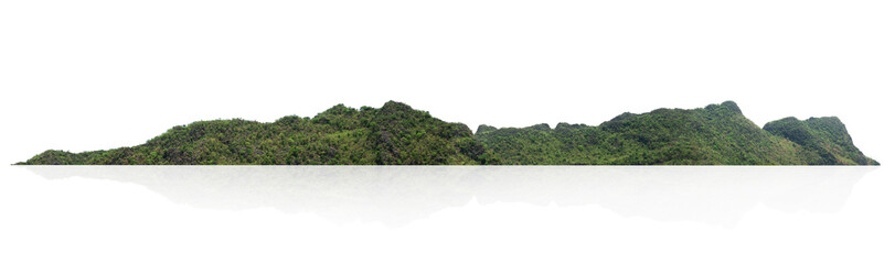 panorama mountain with tree isolate on white background