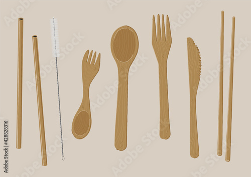 Bamboo Wooden Cutlery Set