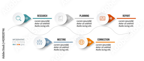 Timeline chart business infographic template.