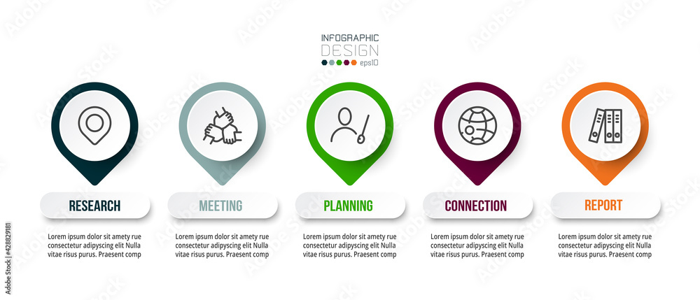 Business concept infographic template with option. Business concept infographic template with option.