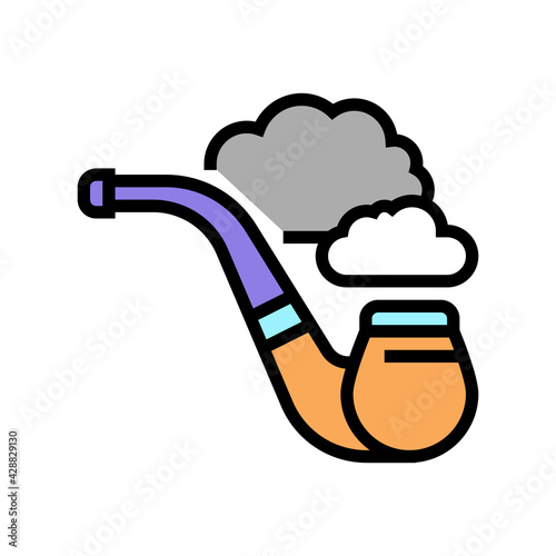 smoking pipe mens leisure color icon vector. smoking pipe mens leisure sign. isolated symbol illustration