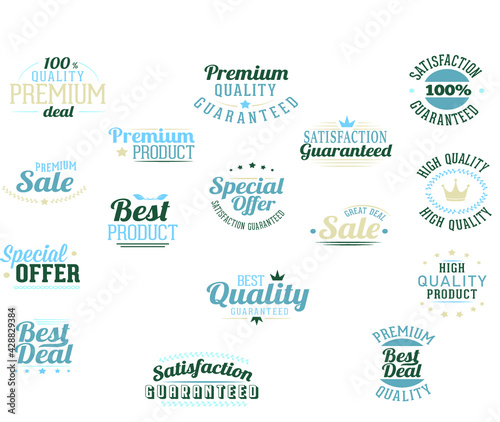 set of quality  price  premium  best quality label  and tag elements for design