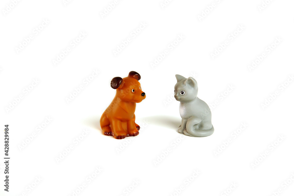 Fototapeta premium Children's toys. animals on a white background. A toy for babies and toddlers to joyfully learn mechanical skills