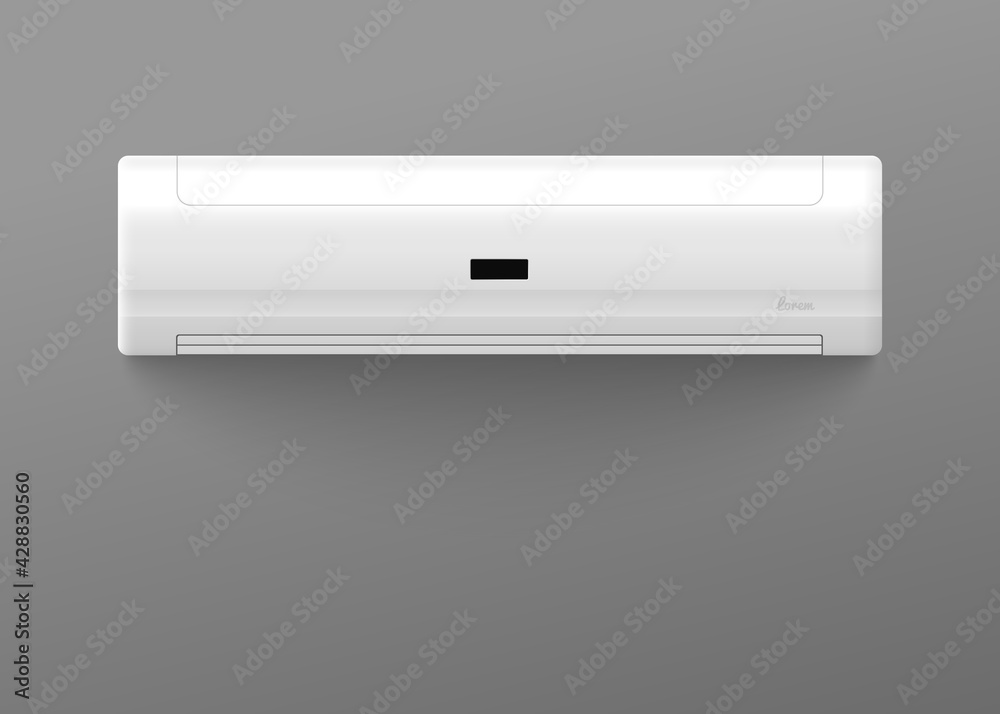 Air conditioner for climate control indoors a vector realistic 3d illustration Air conditioner for climate control indoors a vector realistic 3d illustration