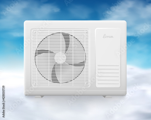 Outdoor air conditioner with indoor temperature climate control technology.