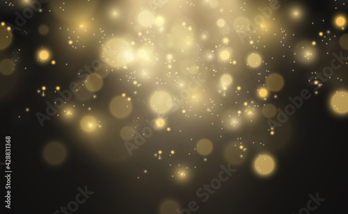 Bright beautiful star.Vector illustration of a light effect on a transparent background.   © Olga