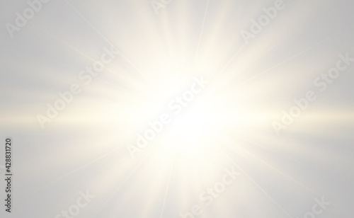 Bright beautiful star.Vector illustration of a light effect on a transparent background. 