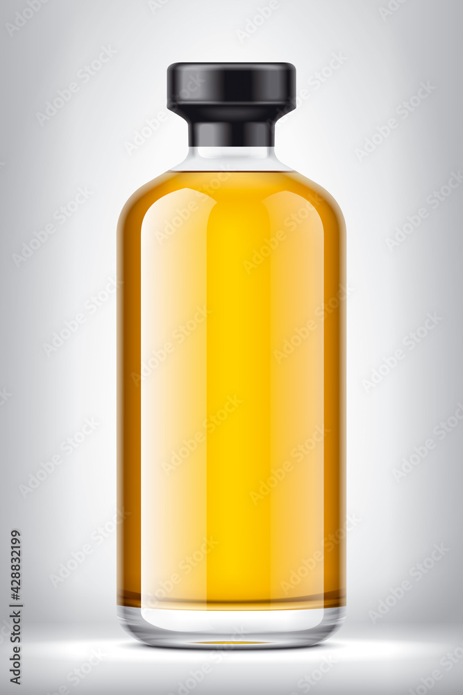 Glass bottle on background. Black Foil version. Glass bottle on background. Black Foil version.