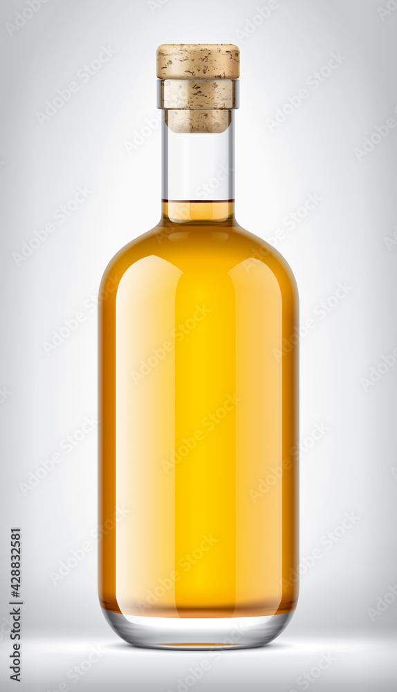 Glass bottle on background. Cork version. Glass bottle on background. Cork version.