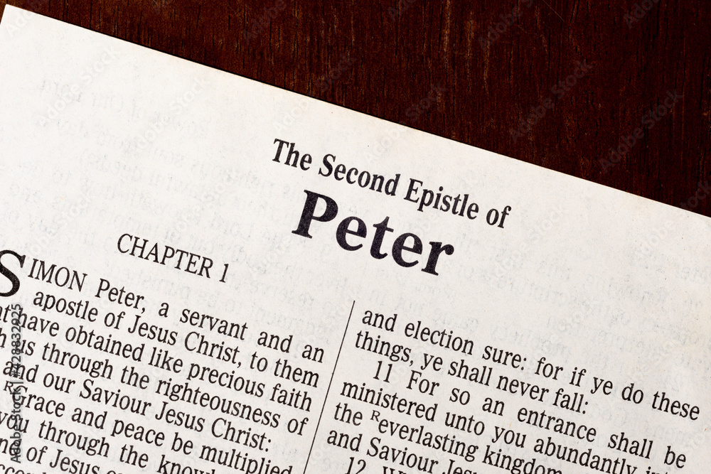 Obraz premium The Book of Second Peter Title Page Close-up