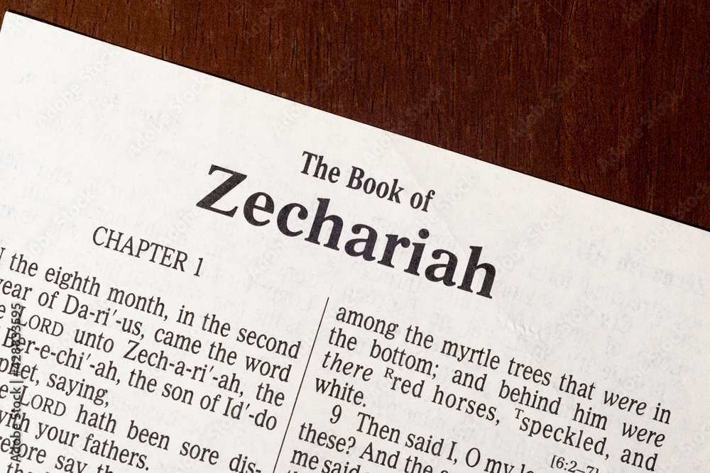 Obraz premium The Book of Zechariah Title Page Close-up