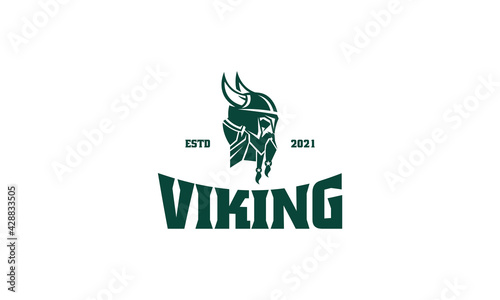 Viking Vintage logo vector icon illustration