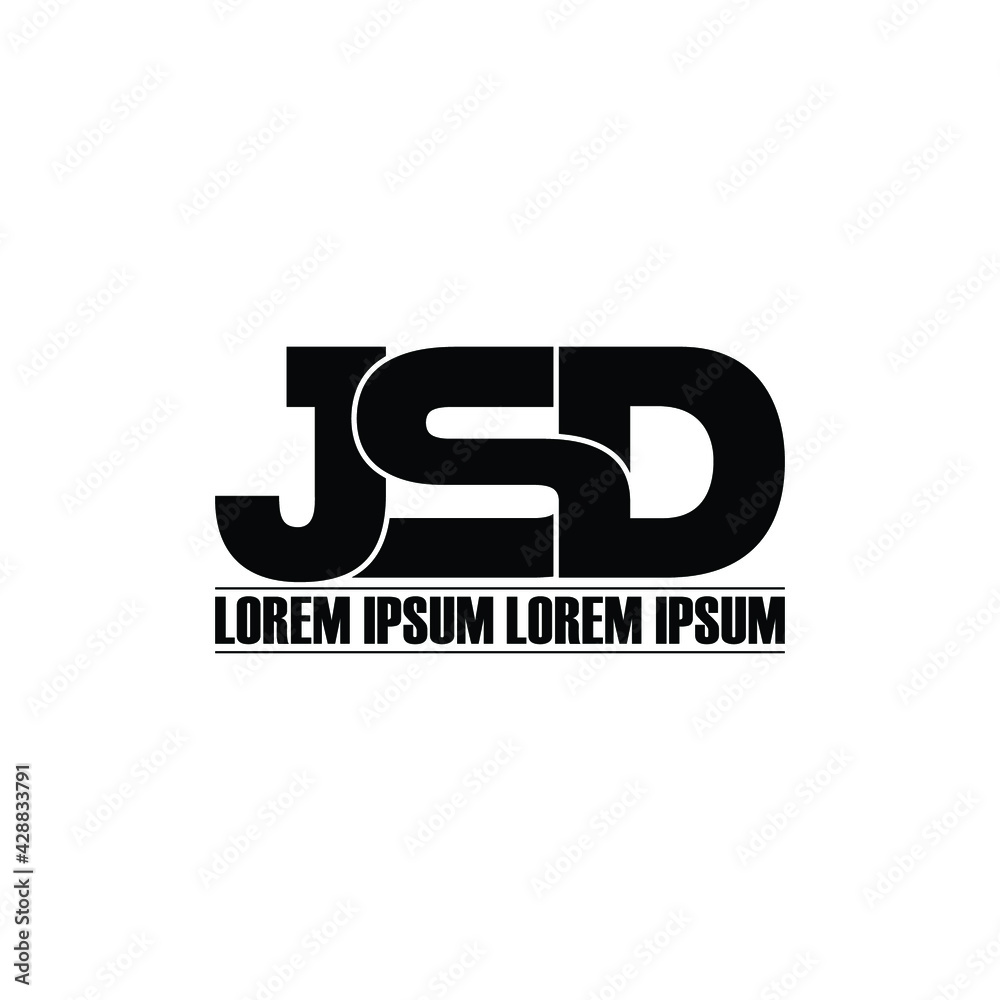 JSD letter monogram logo design vector