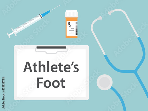 Athlete’s Foot written in patient card, medical concept- vector illustration