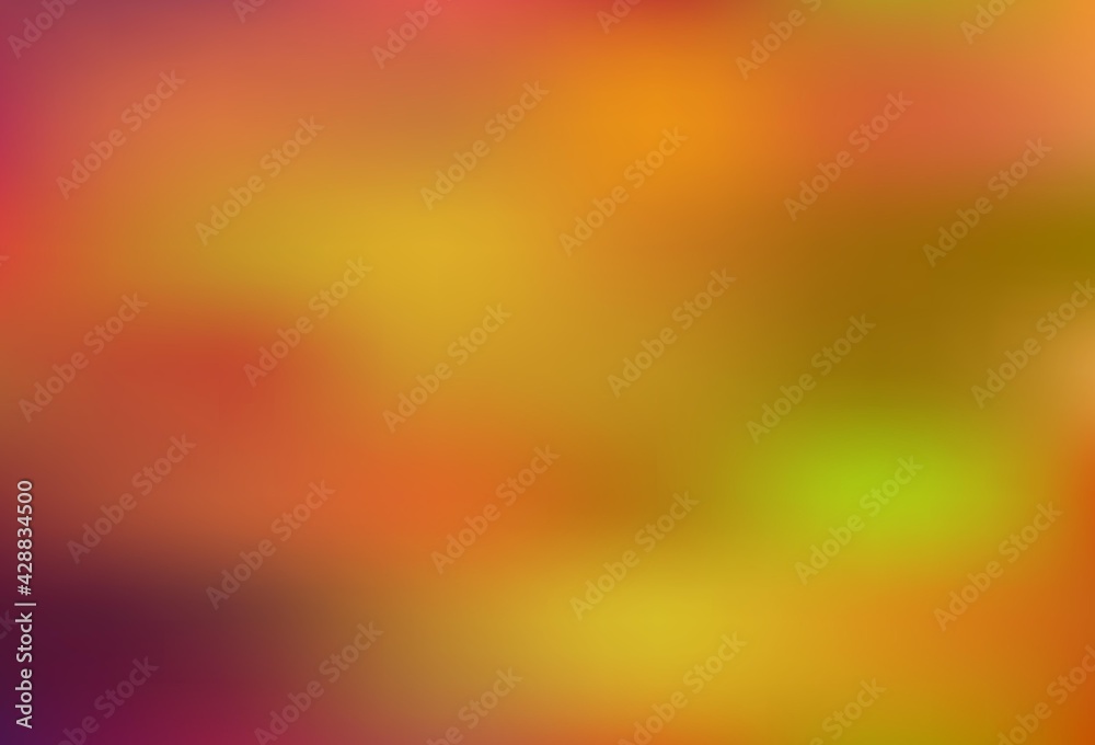 Light Red, Yellow vector blurred shine abstract template.