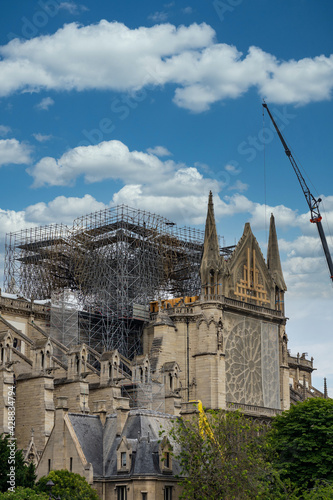 The reconstruction work of Notre Dame de Paris after fire