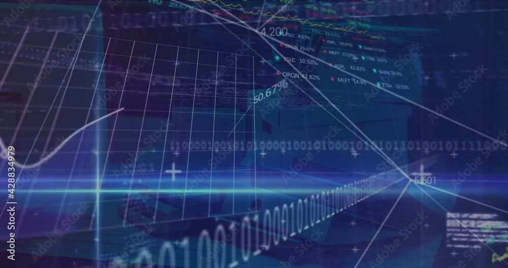 Animation of financial data processing over document office files Animation of financial data processing over document office files