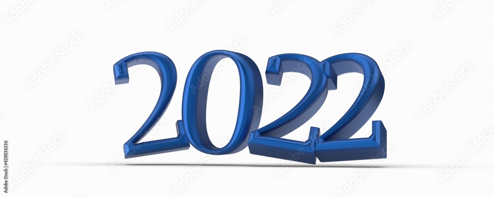 year 2022 concept 3d isolated