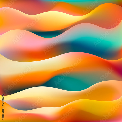 Abstract colorful wavy background with mesh gradient.