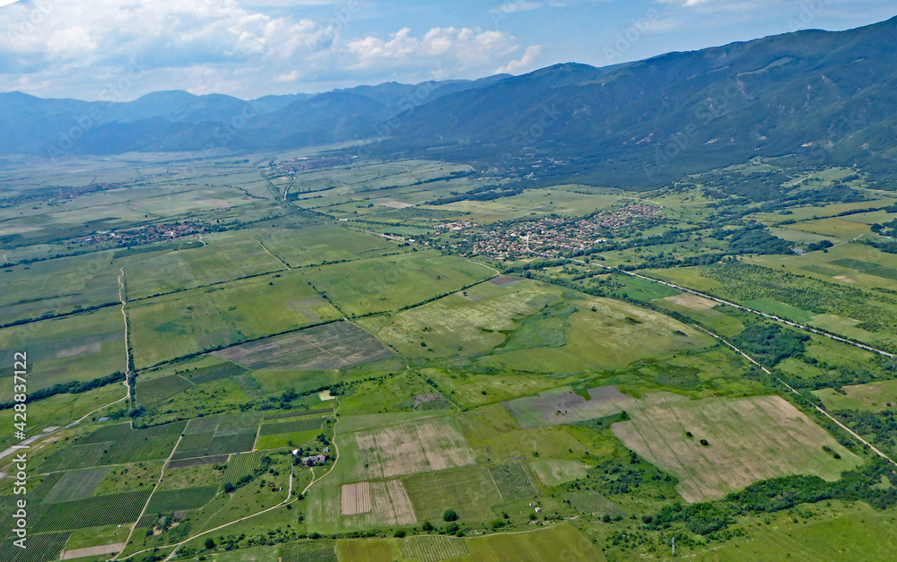 Aerial view of Rose Valley, Bulgaria	